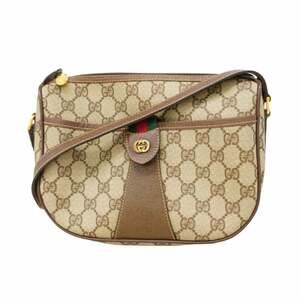 Gucci Shoulder Bag GG Supreme Sherry Line Old 001 123 Brown Women's